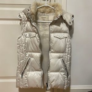 Zara sleeveless puffer vest with removeable hood